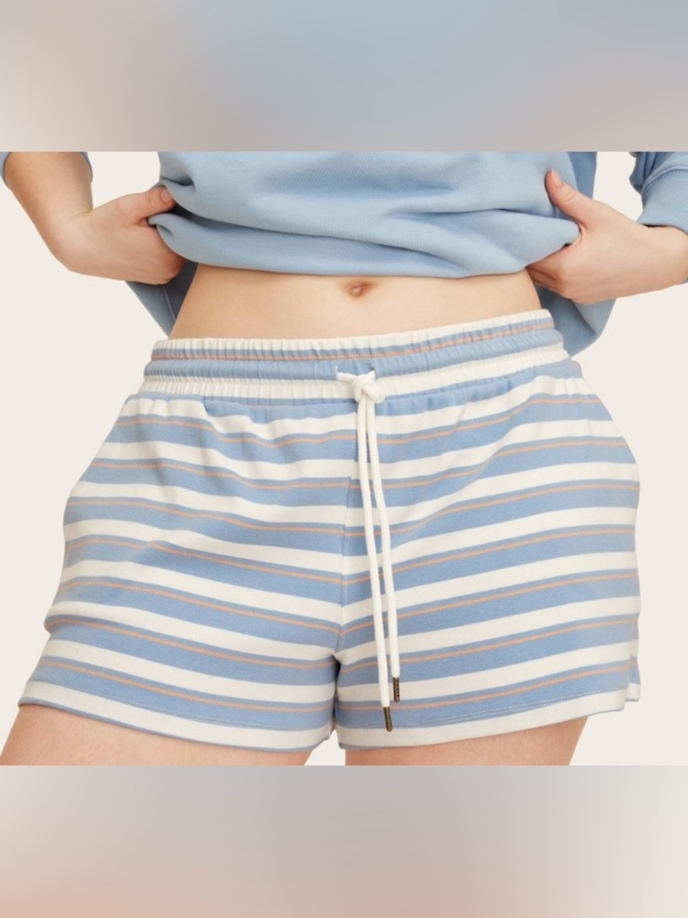 Parke x Target High-Rise Drawstring Knit Pull-On Shorts blue & orange small NWT